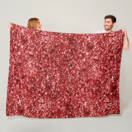 Manta Polar Purpurina Red Sparkle