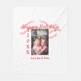 Manta Polar Purpurina rojo niños foto familiar feliz nombre de