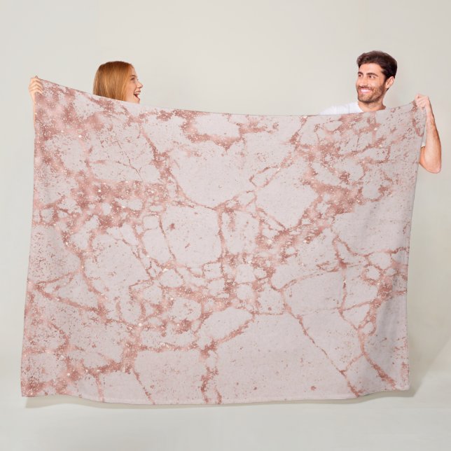 Manta Polar Purpurina Rubor Rosa de Lujo Marble (In situ)