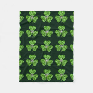 Manta Polar Purpurina Shamrock and Flower Fleece Blanket