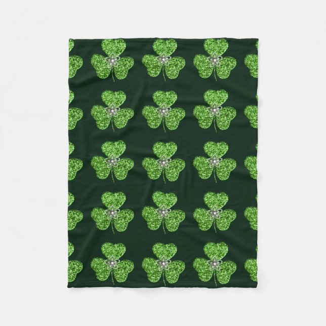 Manta Polar Purpurina Shamrock and Flower Fleece Blanket (Anverso)
