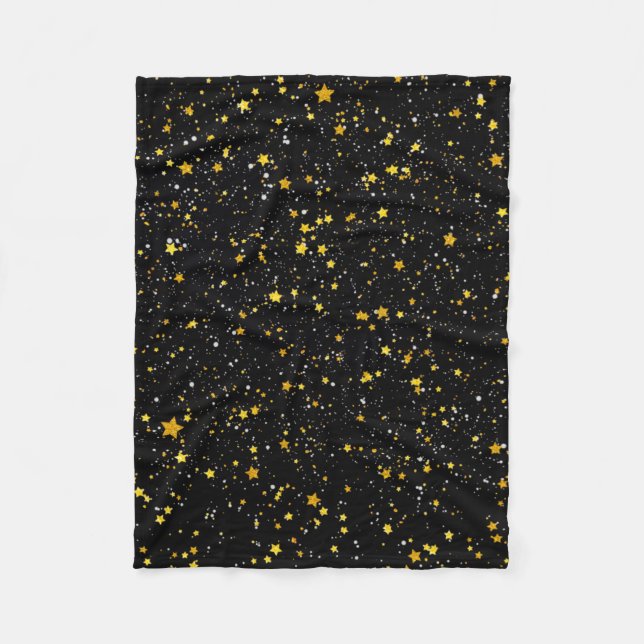Manta Polar Purpurina Stars3 - Negro del oro (Anverso)