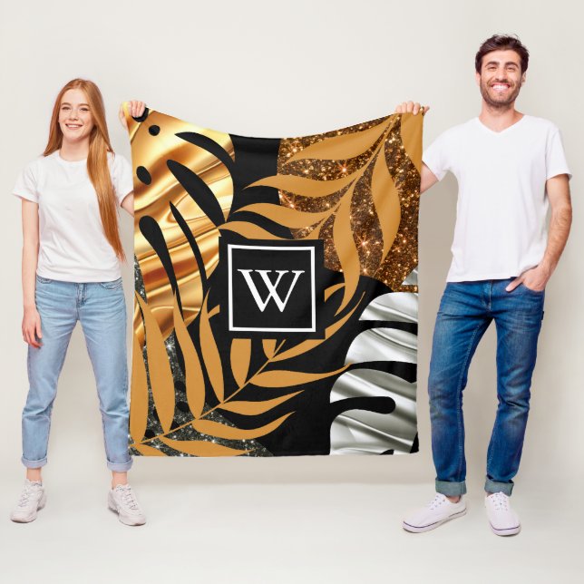 Manta Polar Purpurina Tropical Floral (In situ)