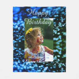 Manta Polar Purpurina verde azul foto niños cumpleaños óxido m