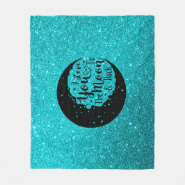 Manta Polar Purpurina verde azulado | Te Amo A La Luna