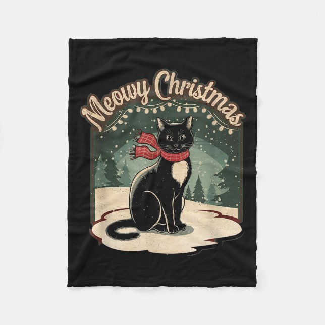 Manta Polar Purrfectly Cozy Family Christmas Pajamas - Meowy C (Anverso)