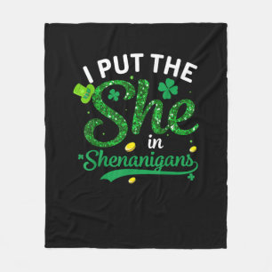 Manta Polar Puse A La Mujer En La Camisa De Shenanigans St Pat