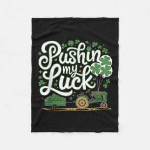 Manta Polar Pushin My Luck Tractor Clover St Patricks Day Fun