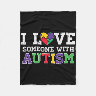 Manta Polar Puzzle Heart I Love Someone With Autism Awareness 