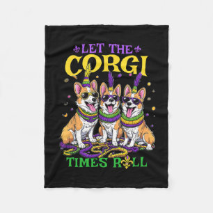 Manta Polar Que Corgi Times gire el Mardi Gras Corgi