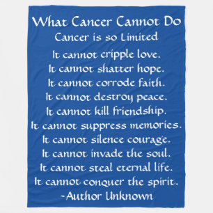 Manta Polar Qué no puede hacer el cáncer Poem Blue Chemo Bla