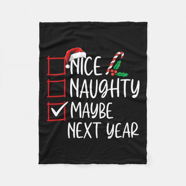 Manta Polar Qué traviesa quizá el próximo año Navidades enumer (Anverso)