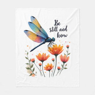 Manta Polar Quédate quieto y conoce Floral Dragonfly Christian