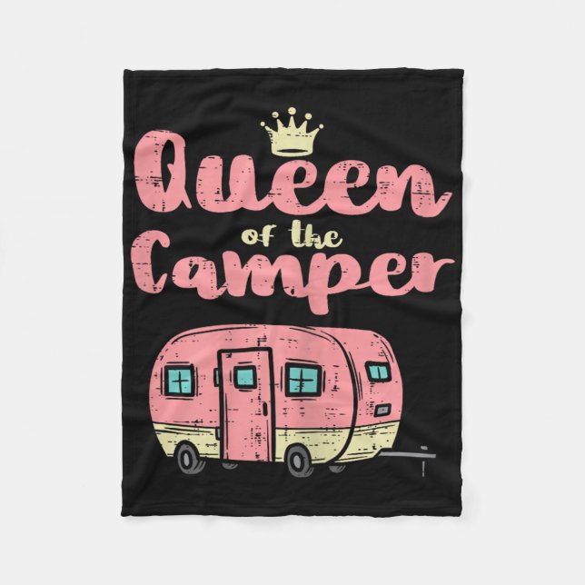 Manta Polar Queen Of The Camper Cute Camping Van Camp Trailer  (Anverso)