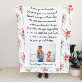 Manta Polar Querida abuela | Foto y carta personalizada