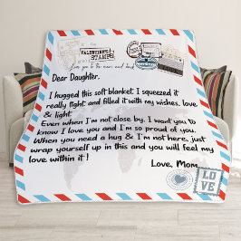 Manta Polar Querida hija en blanco, regalo para su hija