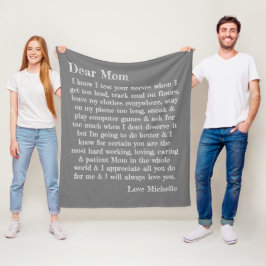 Manta Polar Querida letra de tipografía de mamá personalizada