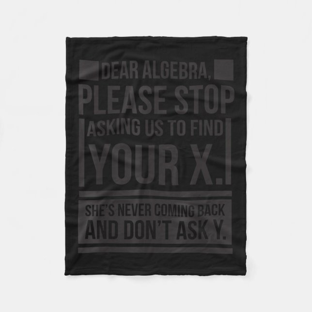 Manta Polar Querido álgebra Encuentra X Pregúntele Y matemátic (Anverso)