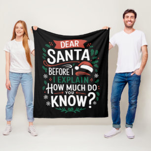 Manta Polar Querido Santa Antes de que explique ¿Cuánto sabes?