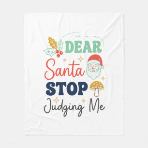 Manta Polar Querido Santa Deja de Juzgarme Navidad Hongo Holl