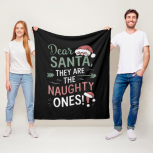 Manta Polar Querido Santa Ellos Son Los Traviesos Navidad