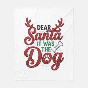 Manta Polar Querido Santa Fue El Perro Camiseta De Navidad Dis
