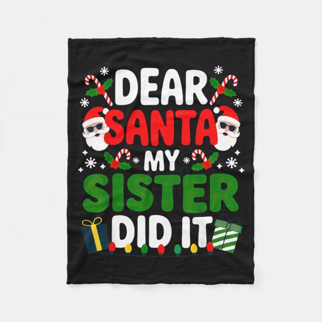 Manta Polar Querido Santa Mi Hermana Lo Hizo Navidad  (Anverso)