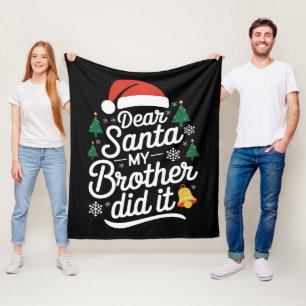 Manta Polar Querido Santa Mi Hermano Lo Hizo Funny Navidad 
