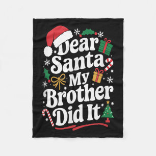 Manta Polar Querido Santa Mi Hermano Lo Hizo Humor De Navidad