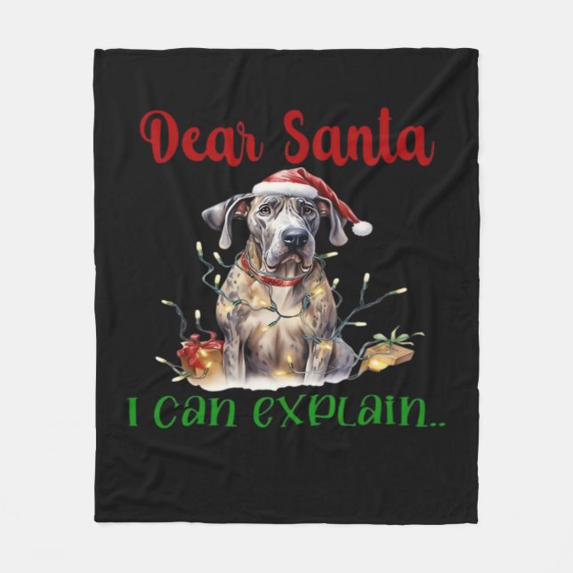 Manta Polar Querido Santa Puedo Explicar Great Dane Camiseta E (Anverso)