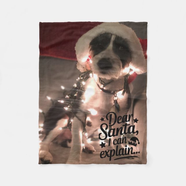 Manta Polar Querido Santa, puedo explicarlo (perro) (Anverso)