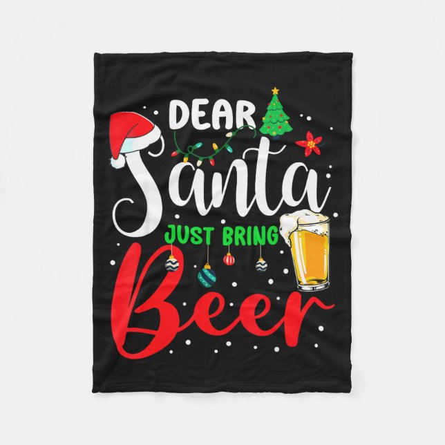 Manta Polar Querido Santa Solo Trae Cerveza Pijamas De Navidad (Anverso)
