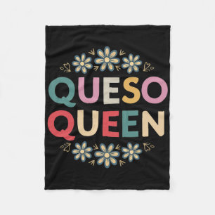 Manta Polar Queso Queen Floral Funny Cinco De Mayo Funny Mexic