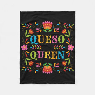 Manta Polar Queso Queen Floral Funny Cinco De Mayo Sarcástico