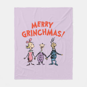 Manta Polar Quienes se dan la mano Feliz Grinchmas