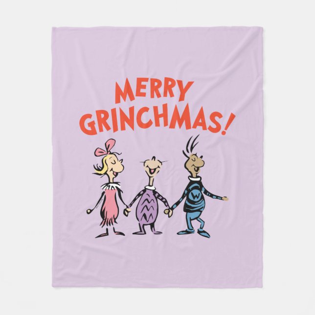 Manta Polar Quienes se dan la mano Feliz Grinchmas (Anverso)
