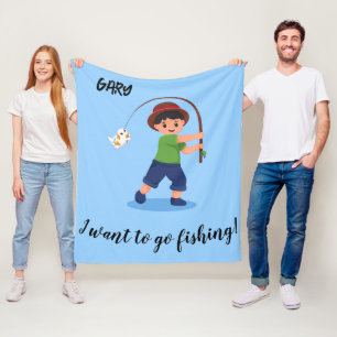 MANTA POLAR "QUIERO IR A PESCAR" BLANCO PARA NIÑOS