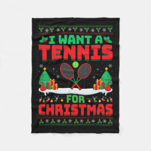 Manta Polar Quiero Tenis Para Navidades - Jugador De Tenis Feo