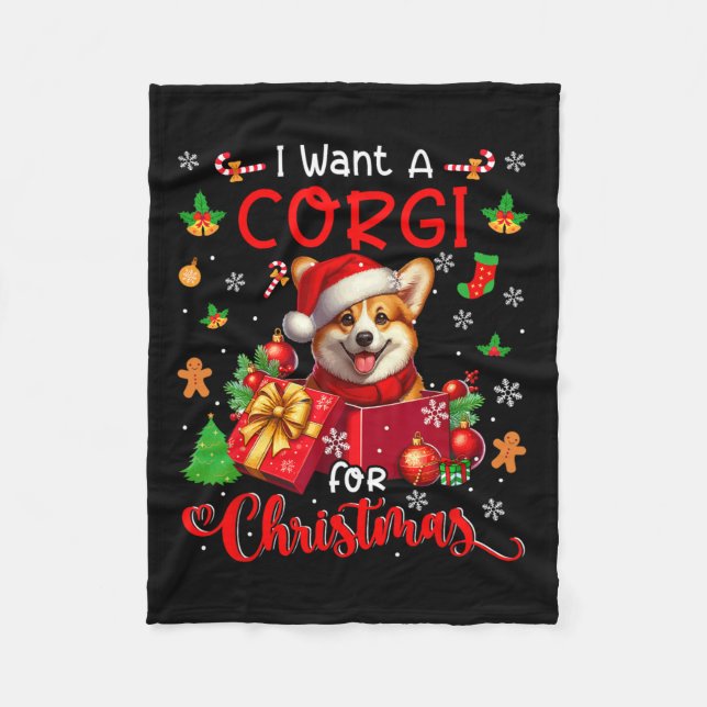 Manta Polar Quiero Un Corgi Para El Propietario De Navidades S (Anverso)