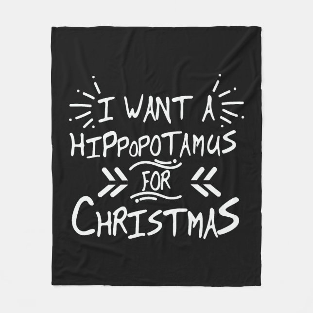 Manta Polar Quiero un Hipopótamo para el Día del Navidad (Anverso)