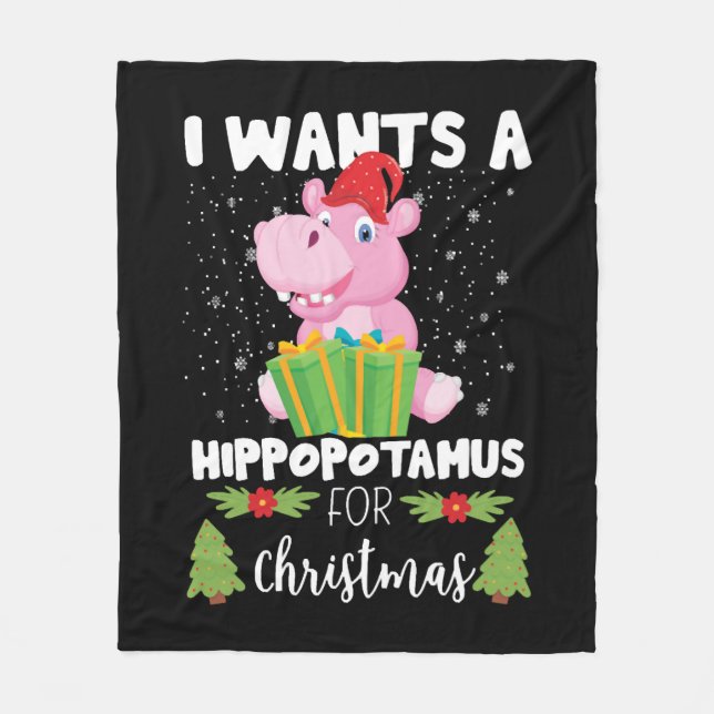 Manta Polar Quiero Un Hipopótamo Para Los Navidades (Anverso)