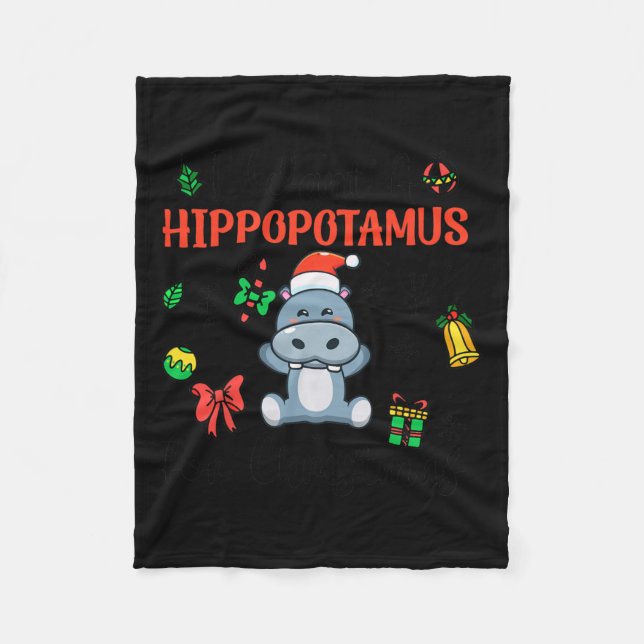 Manta Polar Quiero Un Hipopótamo Para Los Navidades Cute Hippo (Anverso)