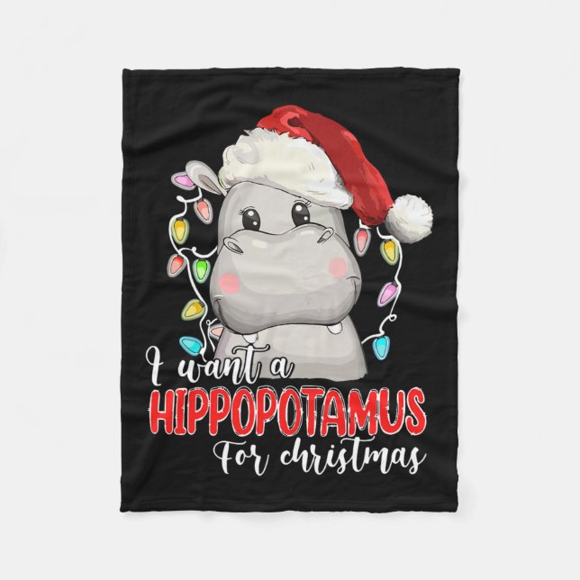 Manta Polar Quiero Un Hipopótamo Para Los Navidades Hippo Love (Anverso)