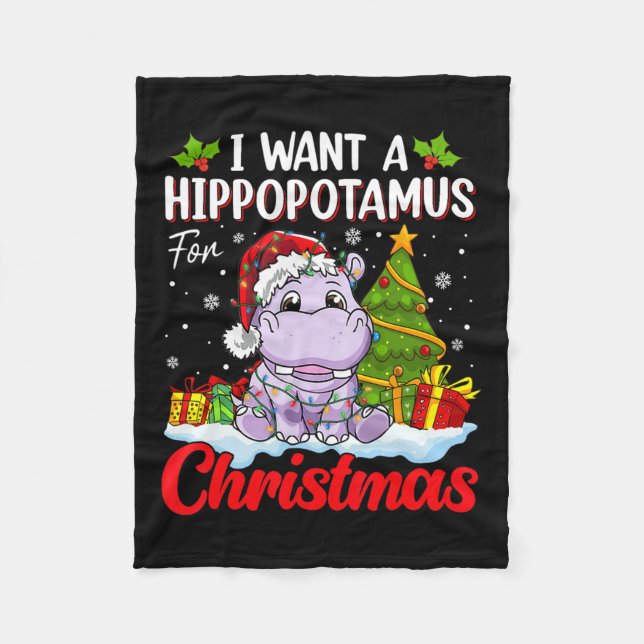 Manta Polar Quiero Un Hipopótamo Para Los Navidades Pajama Fun (Anverso)