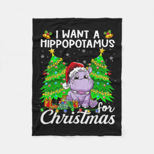 Manta Polar Quiero Un Hipopótamo Para Navidades Luces Santa H