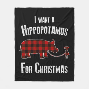 Manta Polar Quiero Un Hipopótamo Para Navidades Rojo