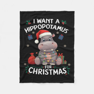 Manta Polar Quiero Un Hippopótamo Para Navidades Diversión De