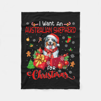 Manta Polar Quiero Un Pastor Australiano Para Navidades Santa
