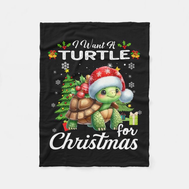 Manta Polar Quiero Una Tortuga Para Los Navidades Con Los Rega (Anverso)
