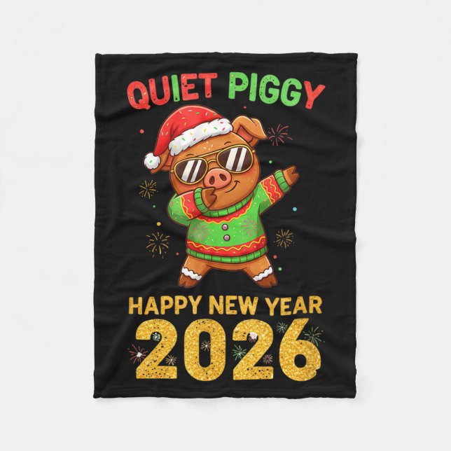 Manta Polar Quiet Ggy Happy New Year 2026 Cute Animal  (Anverso)
